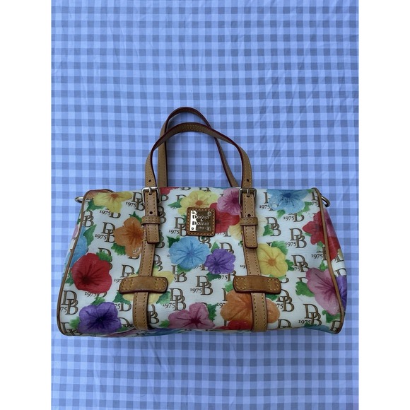 Dooney & Bourke Hibiscus Floral Barrel Bag‎ Purse Shoulder Bag Read - Picture 10 of 12